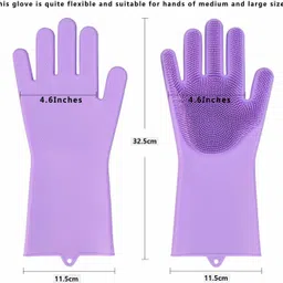 flipkart smartbuy Silicon Safety Wash Scrubber Heat Resistant Kitchen Gloves Wet and Dry Glove image 3