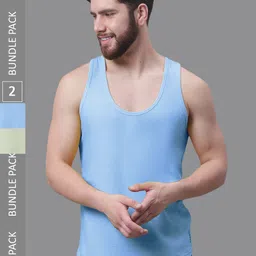Friskers Pack Of 2 Bio-Wash Pure Cotton Gym Vest-picture-40