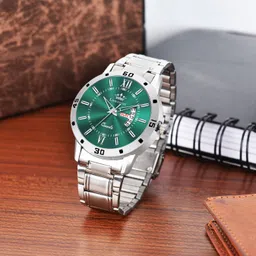 limestone Day and Date Functioning Steel Strap New Quartz Analog Watch - For Men LS3225_FK image 2