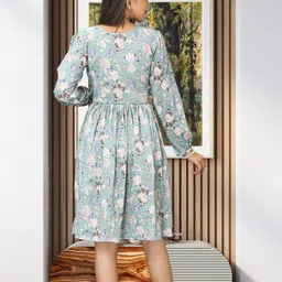 houseofcommon Women Fit and Flare Multicolor Knee Length Dress image 2