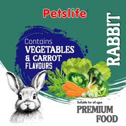 Petslife Premium Rabbit Food, 1kg Vegetables & Honey Flavor Vegetable 1 kg Dry All Life Stages Rabbit Food image 3