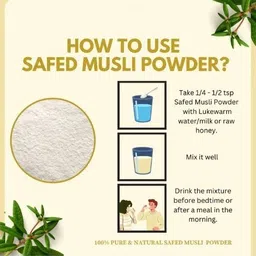 bhragu ayurveda Safed Musli Powder 100% Pure No Preservative No Artificial Colour image 5