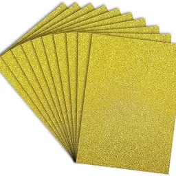 freedy 10 A4 Glitter Foam Sheet Sparkles Golden Color, for Art & Craft, Decoration, Gift Wrapping, Scrapbooking, Craft Project, Etc. A4 180 gsm Craft paper-picture-15