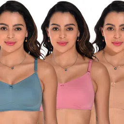 ladyland Pack of 3 Women T-Shirt Non Padded Bra-picture-35