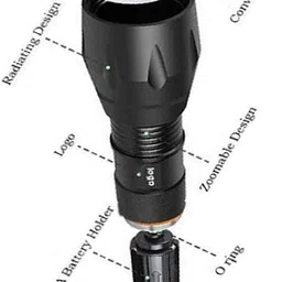 sm sun Aluminum Alloy LED Rechargeable Flashlight T6 Strength for Outdoor 5 hrs Torch Emergency Light image 3