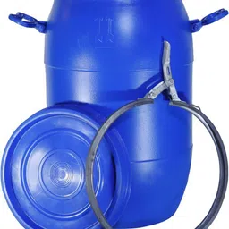 kgn traders Plastic Drum 50 Liter With Lid Long Lasting and Durable Drum Blue Color Plastic 50 Liter Drum With Lid Long Lasting and Durable Drum Blue Color 50 L Drum image 2