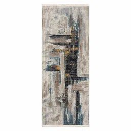 Cream Polyester 5 x 2 Feet Machine Bedside Runner By Obsessions image 2