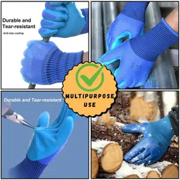 donizard Non-slip Latex Coated Industrial Hand Protective Work for Construction Gardening Latex, Rubber Safety Gloves image 5