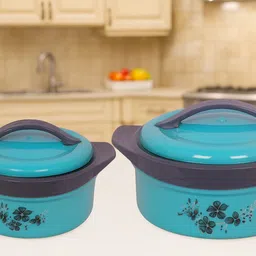 hashone Printed Casserole with Lid for Roti/Chapati || Hot Pot for Hot Meal/Curry Pack of 2 Thermoware Casserole-picture-27