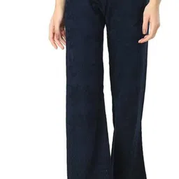 sbjk Women Regular Fit Blue Wool Trousers-picture-27