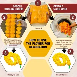 shreeradhearts Artificial flowers Home Decoration Diwali puja Temple Multicolor Marigold Multicolor, Yellow, Orange Gerbera Artificial Flower image 3