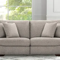 casacraft from pepperfry Duino Boucle Fabric 3 Seater Sofa in Ash Grey Colour image 1