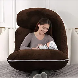 dyf Polyester Fibre Pregnancy Pillow Pack of 1 Solid ultra soft j shaped image 3