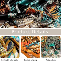 nk textiles Printed Satin Blend Women Multicolor Fancy Scarf image 3