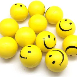 vinmot Smiley Face Sponge Soft Funny Yellow Ball for Kids and Adults, Stress Relief Toy - 12 cm image 5