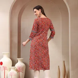 new stylish Women Printed Cotton Rayon A-line Kurta image 2