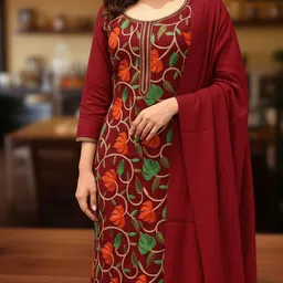 reet mahal Unstitched Wool Salwar Suit Material Embroidered-picture-25