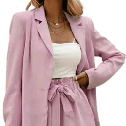 Women Solid Single Breasted Formal Blazer-image-38