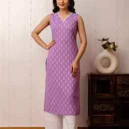 damseldrape Women Printed Viscose Rayon Straight Kurta image 2