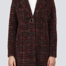 young club classic PURE WOOL Self Design Coat For Women image 3