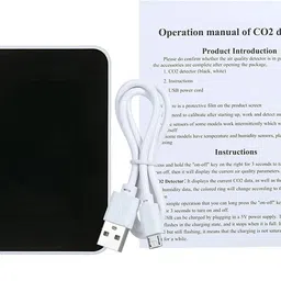 wildcard india Air Quality Monitor CO2 TVOC Meter Temperature and Humidity Carbon Dioxide Detector with Alarm Function Tabletop Real-time Air Gas Detector for Home Office Kindergarten School Dial Indicator image 5