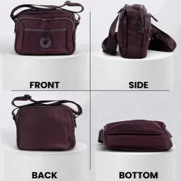 ts with techsun Maroon Women Messenger Bag New Fashionable Crossbody bag Women's Shoulder Style Square Bag image 4