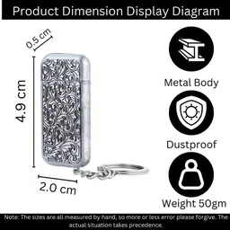 teamb Antique Keychain Lighter - Refillable Butane, Grinding Wheel, Soft Flame Antique Victorian Style Keychain Lighter Pocket Lighter image 3