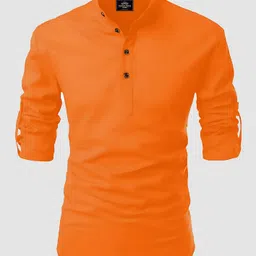 fashion marts Men Solid Cotton Blend Straight Kurta-picture-25