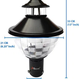 bene Outdoor Lamp Freddo (Black, 21 Cms, Pack of 2 Pcs) Gate Light Outdoor Lamp image 2