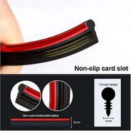 love me Metallic Red Chrome Interior Decoration Beading, Flexible Styling PVC Moulding Trim Strip (5 Meters Pack Of 2) Car Beading Roll Car Beading Roll For Grill and Garnish Cover, Door image 3