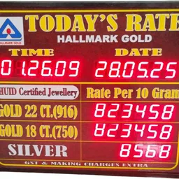 a2mation 12 X 14 2 GOLD 1 SILVER RATE BROWN WITH TIME & DATE LED Display-picture-19