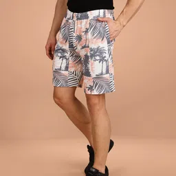 bullmer Printed Men Pink Beach Shorts-picture-25