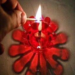 esp 3D Reflection Designer Reusable Multi Shape Transparent Oil Diya Candle image 4