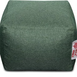 txor Large ORGANIX Collection, Organic Jute Fabric Green Color, Square Bean Bag Footstool With Bean Filling-picture-39