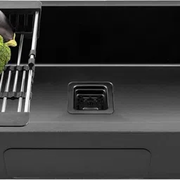 fossa 27"x20"x10" Inch Single Bowl Premium Handmade Kitchen Sink Black FS-20 Black Vessel Sink image 1