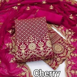 clothlemon Unstitched Georgette Salwar Suit Material Embroidered image 5