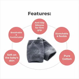 sbts Breathable Comfortable Knee Cap for Kids_788 Dark Grey Baby Knee Pads image 4