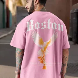 force Men Printed Round Neck Cotton Blend Pink T-Shirt image 2