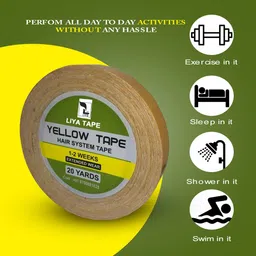 liya Double Sided Tape for hair patch & hair toupee tape Large Hair Tape (Manual) image 2
