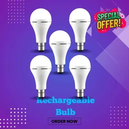 sacro Rechargeable Emergency Bulb Inverter Bulb, 3Hr Battery Backup_Pack of 5 P444 3 hrs Bulb Emergency Light image 1