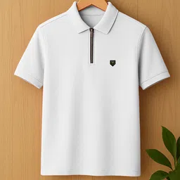 yazole Men Printed Polo Neck Polycotton Black T-Shirt-picture-31