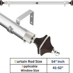 gloxy White, Brown Curtain Knobs, Curtain Rods, Rod Rail Bracket Metal-picture-12