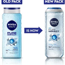 nivea men Pure Impact Showerl Gel has Purifying Micro Particles, Body, Face & Hair For Men image 3