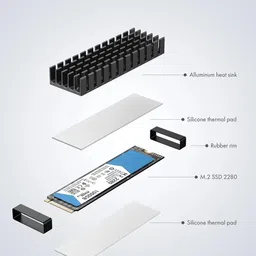 Etzin Aluminum Heat Sinks for M.2 SSD Heatsink Cooling Radiator EPL-1036PC Laptop Heat Sink image 3