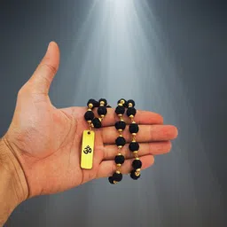 khushal enterprise God Lord Shiva Mahadev Mahakaal 5 Mukhi Rudraksha 5 Mukhi Rudraksha Mala Beads Gold-plated Plated Brass, Wood Necklace image 1