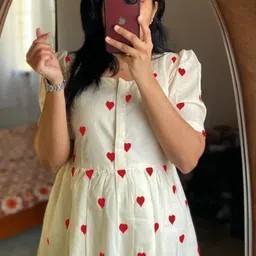 tanvik Women Self Design Cotton Blend Anarkali Kurta image 2