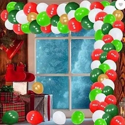 party breeze Red,green golden balloon for christmas,new year,birthday party decoration. image 4