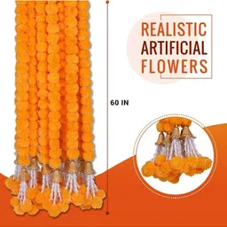 mizwiist solutions Marigold Artificial Garland for home / Best decorative item for home décor plastic Garland image 3
