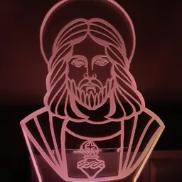 feelon Yeshu Masih Acrylic 3D Illusion RGB 7 Colour Changing LED Plug and Play Night Lamp image 3