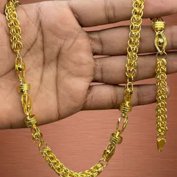 rkb sales 1gm gold plated High Quality Indian Polished chain “20” Inch for men Gold-plated Plated Alloy Chain-picture-13